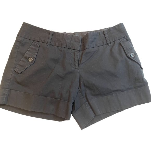 The Limited Womens Chino Shorts Low Rise Flat Front Stretch Black Size 2 - Picture 1 of 10